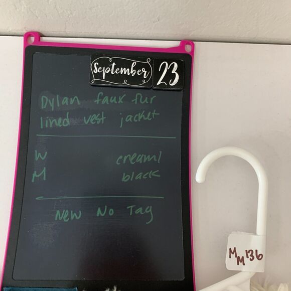 Dylan Sherpa Vest Jacket Womens M Medium Anthropologie Faux Fur Crossover Snap - Picture 14 of 15